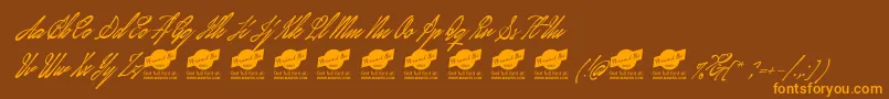 JanuaryscriptPersonalUseOnly Font – Orange Fonts on Brown Background