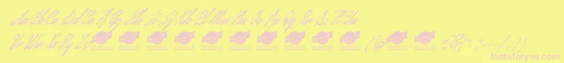 JanuaryscriptPersonalUseOnly Font – Pink Fonts on Yellow Background