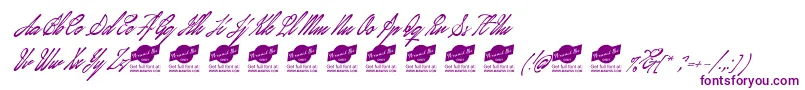 JanuaryscriptPersonalUseOnly Font – Purple Fonts on White Background