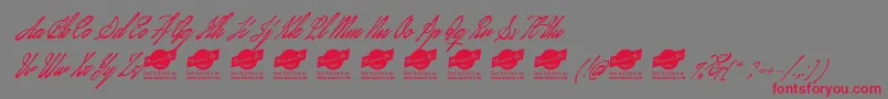 JanuaryscriptPersonalUseOnly-Schriftart – Rote Schriften auf grauem Hintergrund