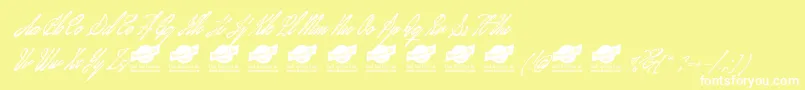 JanuaryscriptPersonalUseOnly Font – White Fonts on Yellow Background