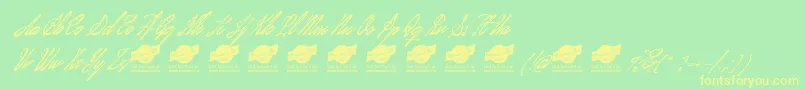 JanuaryscriptPersonalUseOnly Font – Yellow Fonts on Green Background