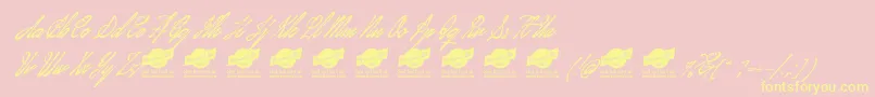 JanuaryscriptPersonalUseOnly Font – Yellow Fonts on Pink Background