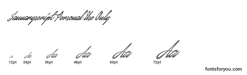 JanuaryscriptPersonalUseOnly Font Sizes