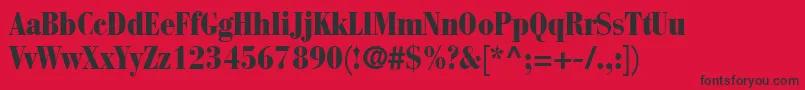 BauerBodoniBlackCondensed Font – Black Fonts on Red Background