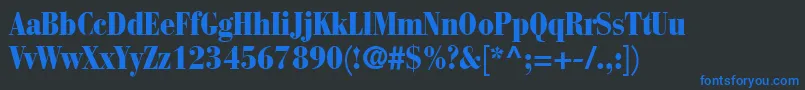 BauerBodoniBlackCondensed Font – Blue Fonts on Black Background