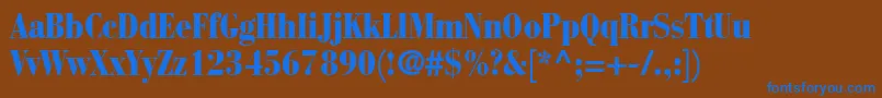 BauerBodoniBlackCondensed Font – Blue Fonts on Brown Background
