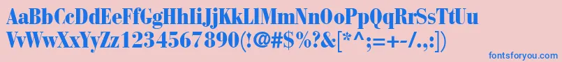 BauerBodoniBlackCondensed Font – Blue Fonts on Pink Background