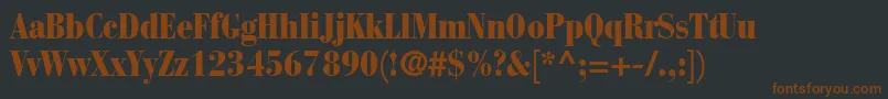 BauerBodoniBlackCondensed Font – Brown Fonts on Black Background