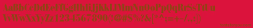 BauerBodoniBlackCondensed Font – Brown Fonts on Red Background