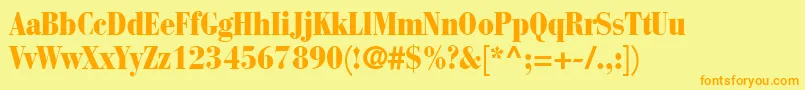BauerBodoniBlackCondensed Font – Orange Fonts on Yellow Background