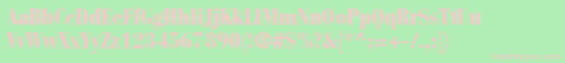 BauerBodoniBlackCondensed Font – Pink Fonts on Green Background