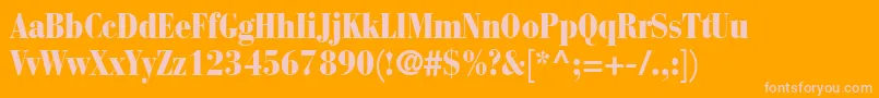 BauerBodoniBlackCondensed Font – Pink Fonts on Orange Background