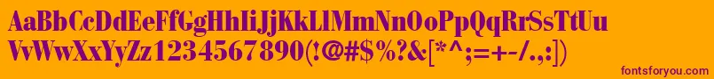 BauerBodoniBlackCondensed Font – Purple Fonts on Orange Background
