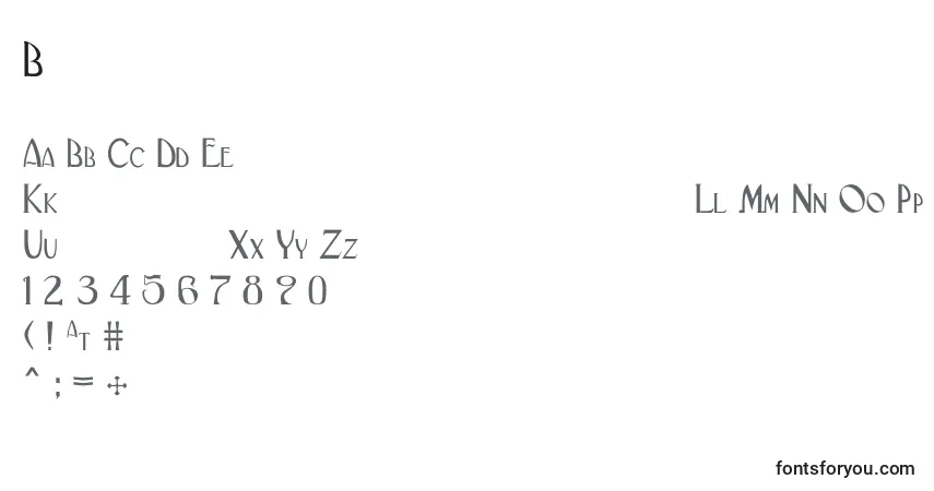Schriftart BlackadderiiNormal – Alphabet, Zahlen, spezielle Symbole