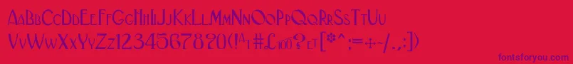 BlackadderiiNormal Font – Purple Fonts on Red Background