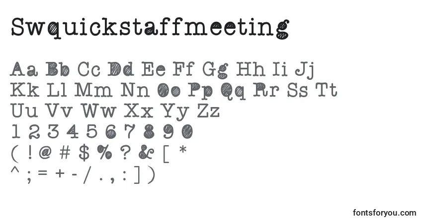 Schriftart Swquickstaffmeeting – Alphabet, Zahlen, spezielle Symbole