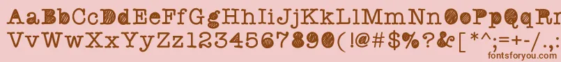 Swquickstaffmeeting-Schriftart – Braune Schriften auf rosa Hintergrund