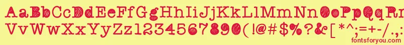 Swquickstaffmeeting Font – Red Fonts on Yellow Background