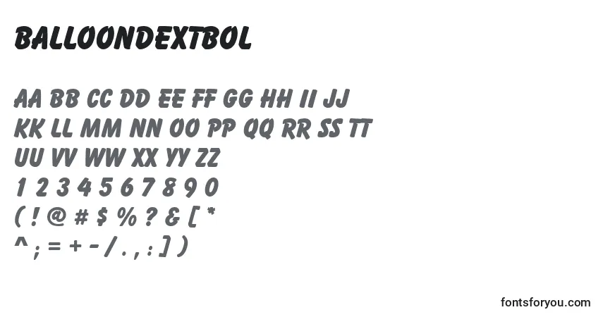 Шрифт Balloondextbol – алфавит, цифры, специальные символы