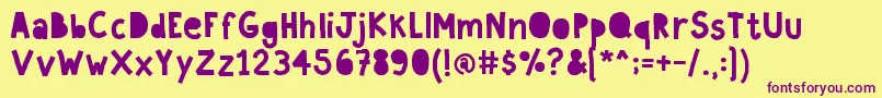 Paperland Font – Purple Fonts on Yellow Background