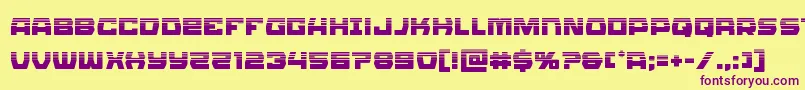 Olympiccarrierhalf Font – Purple Fonts on Yellow Background