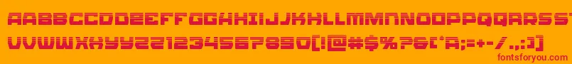フォントOlympiccarrierhalf – オレンジの背景に赤い文字