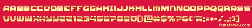 Olympiccarrierhalf Font – Yellow Fonts on Red Background