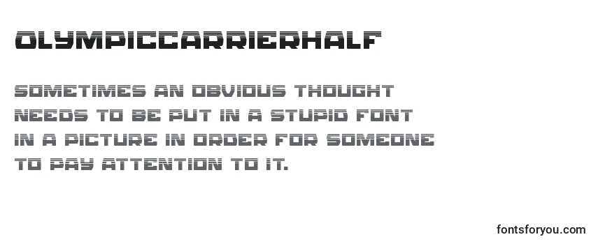 Review of the Olympiccarrierhalf Font