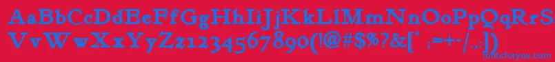 Kelmscottromannf ffy Font – Blue Fonts on Red Background