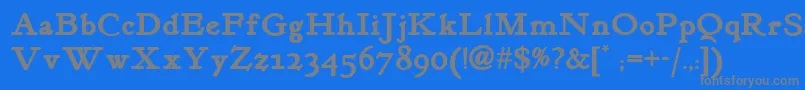 Kelmscottromannf ffy Font – Gray Fonts on Blue Background