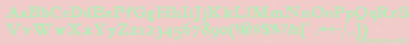 Kelmscottromannf ffy Font – Green Fonts on Pink Background