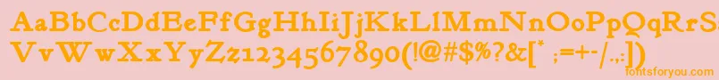 Kelmscottromannf ffy Font – Orange Fonts on Pink Background