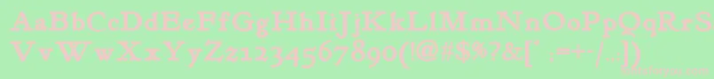 Kelmscottromannf ffy Font – Pink Fonts on Green Background