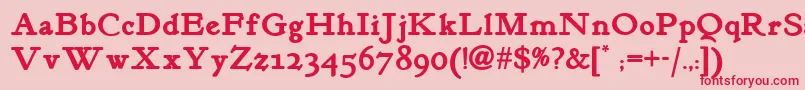 Kelmscottromannf ffy Font – Red Fonts on Pink Background