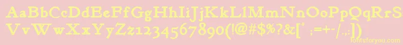 Kelmscottromannf ffy Font – Yellow Fonts on Pink Background