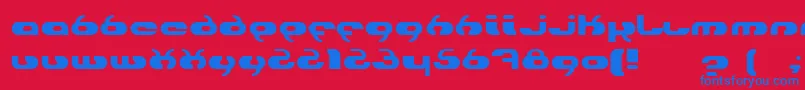 Hydro-Schriftart – Blaue Schriften auf rotem Hintergrund