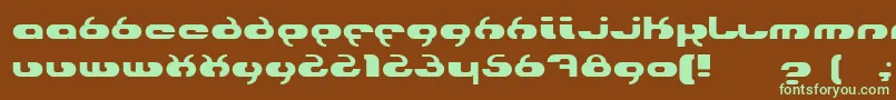 フォントHydro – 緑色の文字が茶色の背景にあります。