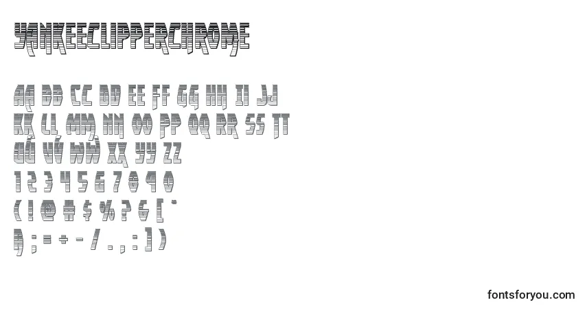 Yankeeclipperchromeフォント–アルファベット、数字、特殊文字