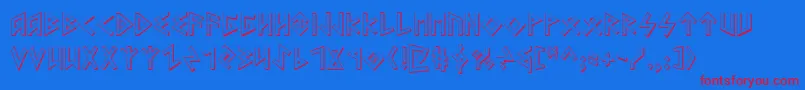 Heorots Font – Red Fonts on Blue Background
