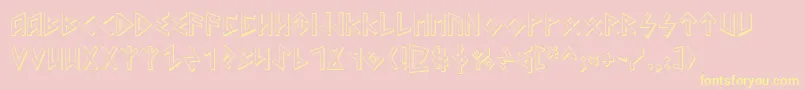 Heorots Font – Yellow Fonts on Pink Background