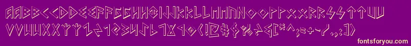 Czcionka Heorots – żółte czcionki na fioletowym tle