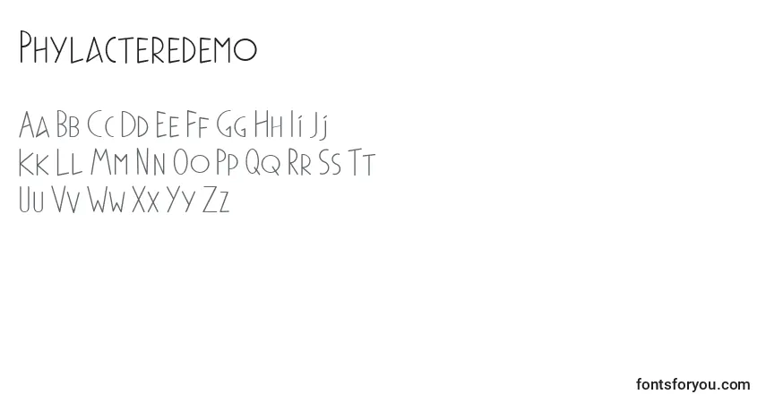 Phylacteredemo Font – alphabet, numbers, special characters