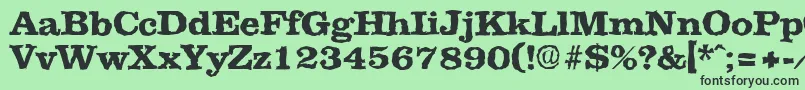 フォントClarerandomXbold – 緑の背景に黒い文字