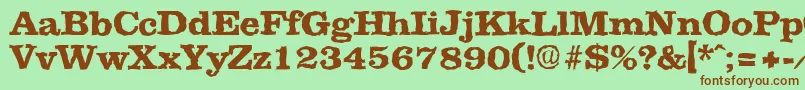 ClarerandomXbold Font – Brown Fonts on Green Background