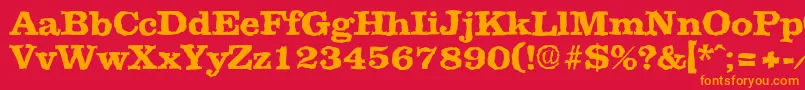 フォントClarerandomXbold – 赤い背景にオレンジの文字