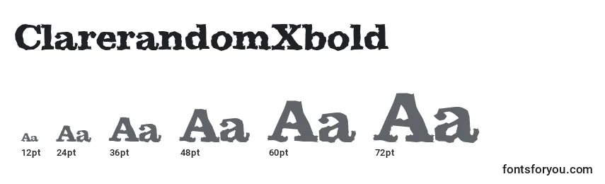 Размеры шрифта ClarerandomXbold