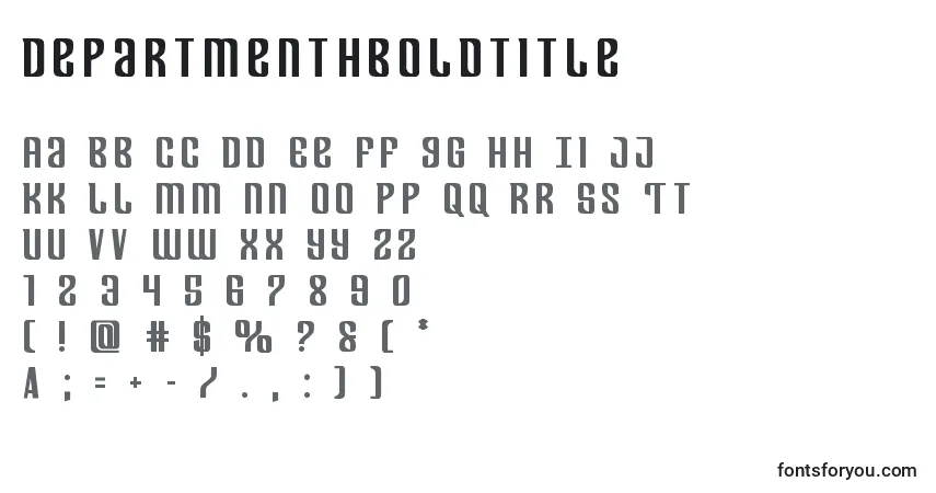 Czcionka Departmenthboldtitle – alfabet, cyfry, specjalne znaki