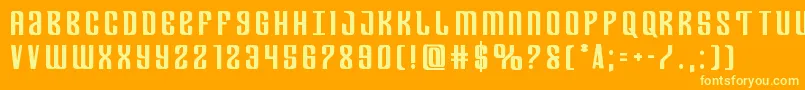 Czcionka Departmenthboldtitle – żółte czcionki na pomarańczowym tle
