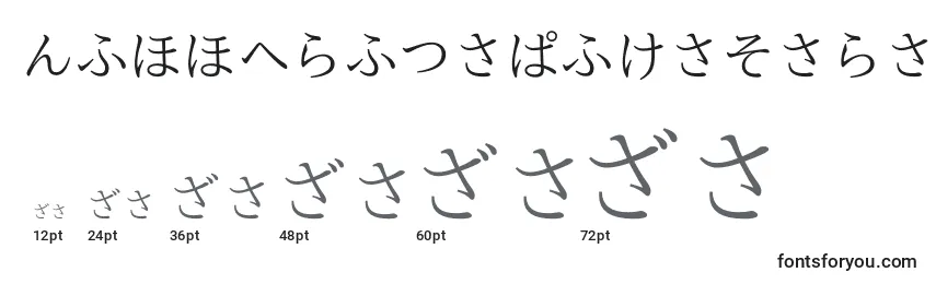 NipponicaHiragana Font Sizes